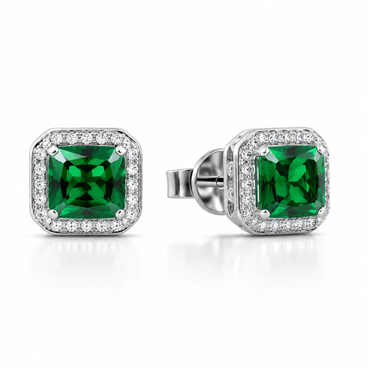Srebrne naušnice Emerald Essence Srebrni nakit 925/1000
