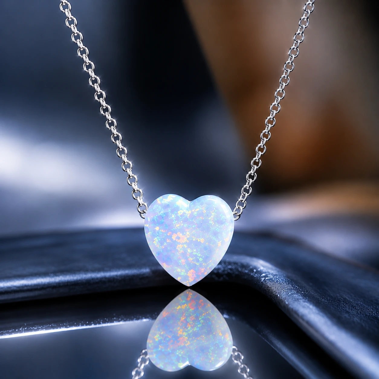 Srebrna ogrlica Moonlight Heart - Slika 3