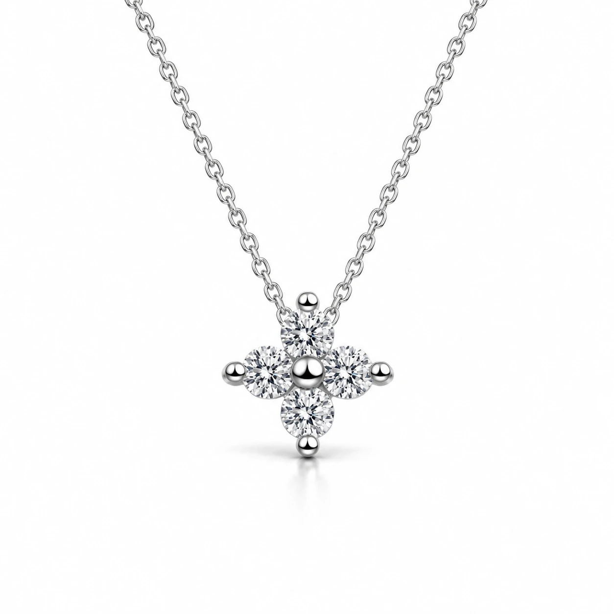 Srebrna ogrlica Floral Sparkle