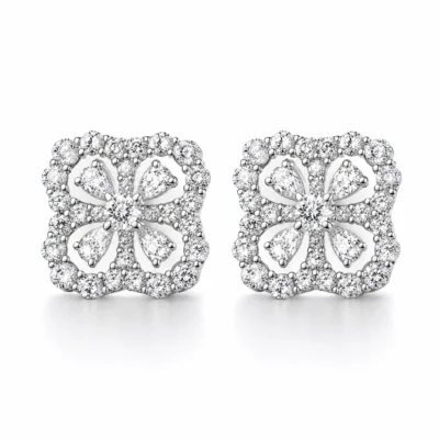 Srebrne naušnice Crystal Lace - Affinity Silver 