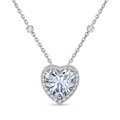 Srebrna ogrlica Halo Heart - Affinity Silver 