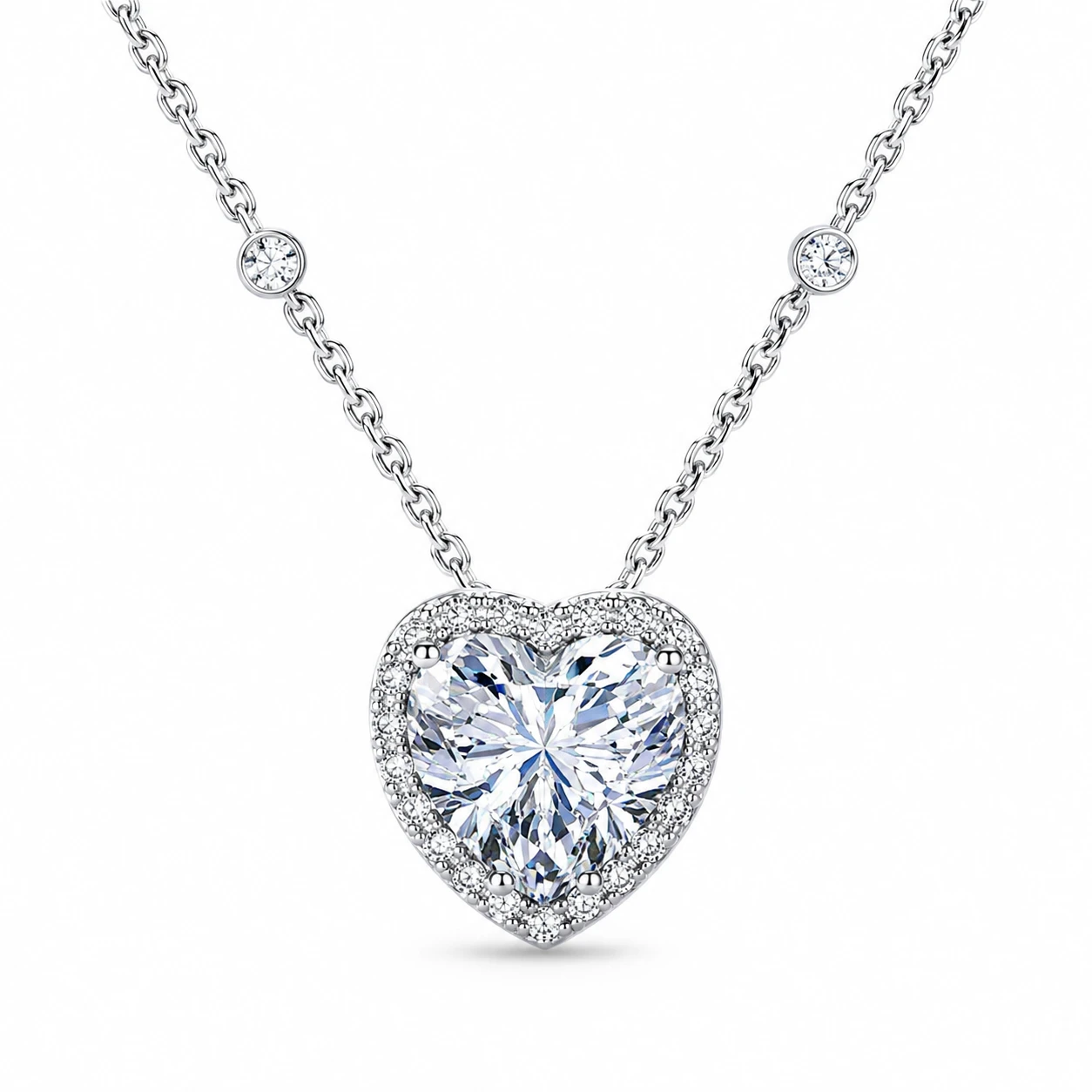 Srebrna ogrlica Halo Heart